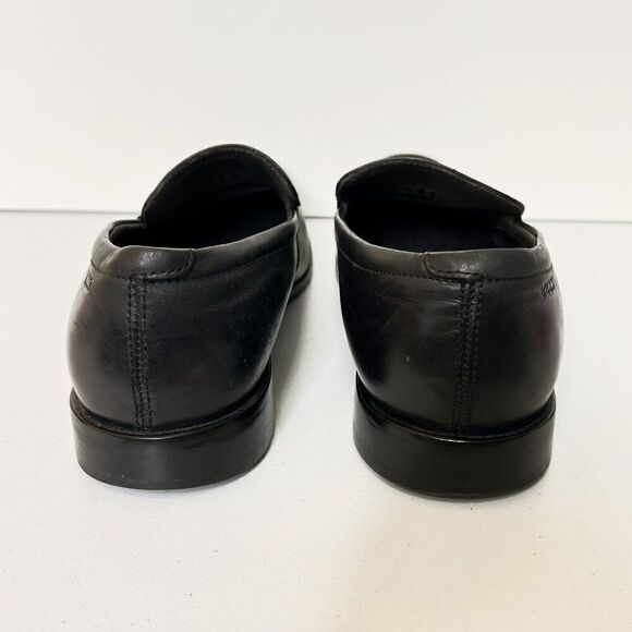 Ecco Black Leather Slip On Loafer Dress Shoes - Picture 5 of 9